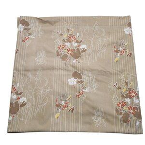 Oleg Cassini Vintage King Size Flat Sheet Brown Retro Flowers Hippie Boho